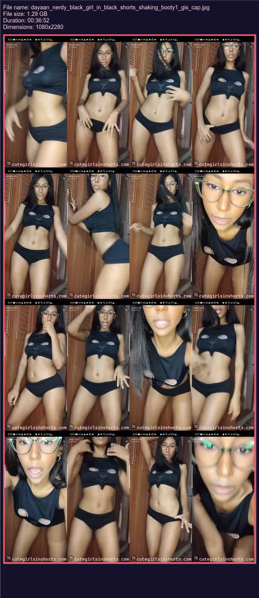 Dayaan Nerdy Black Girl In Black Shorts Shaking Booty 1