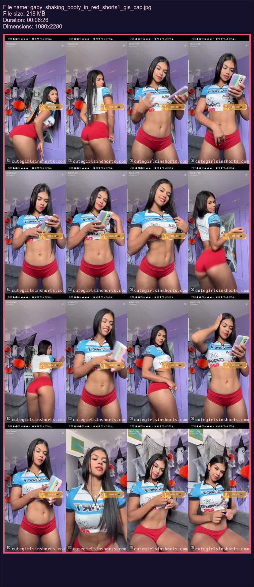 Gaby Shaking Booty In Red Shorts 1