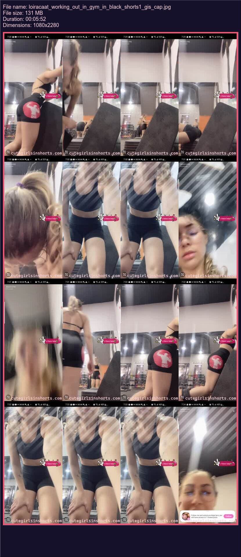 Loiracaat Working Out In Gym In Black Shorts 1