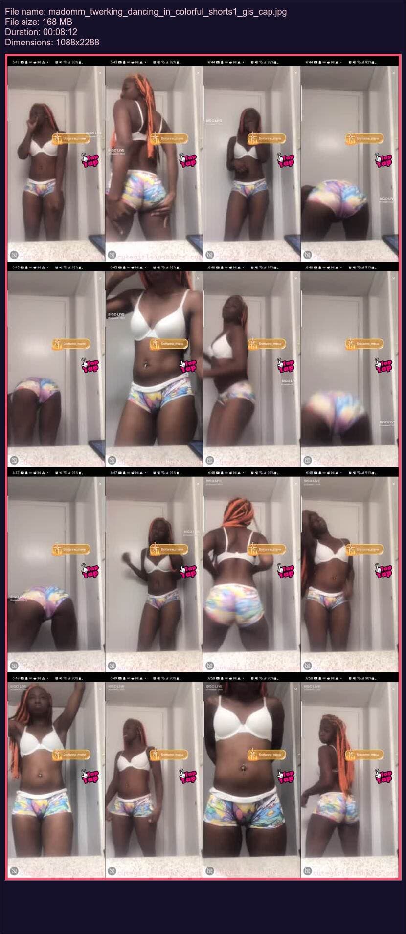 Madomm Twerking Dancing In Colorful Shorts 1